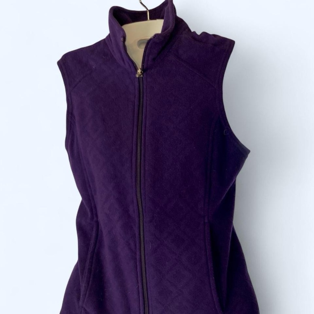 Lands' End purple fleece vest Size S #outdoor #fleece